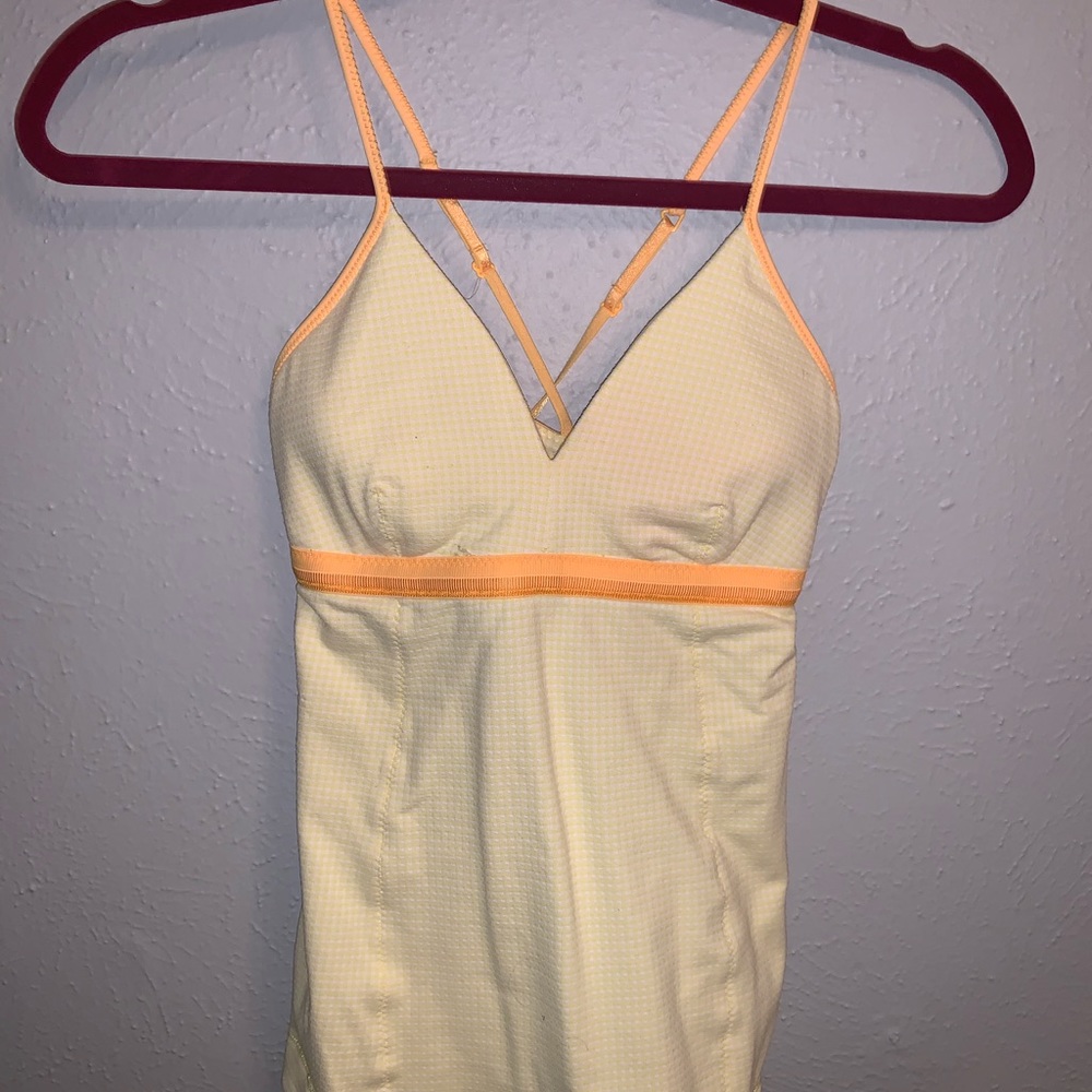 yellow lululemon spaghetti strap top
